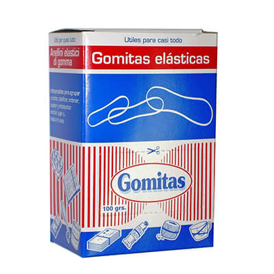 Cajita 100g gomas elásticas 20cm