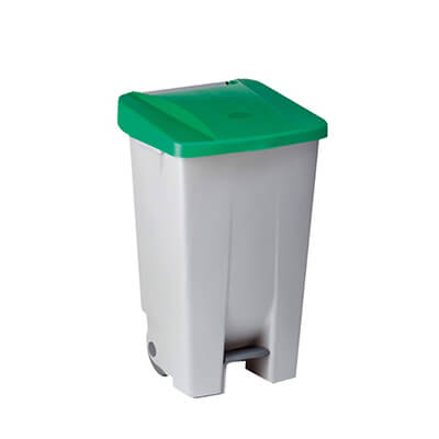 Contenedor con tapa, ruedas y pedal 120l