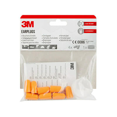Pack 4 pares protectores auditivos desechables 3M
