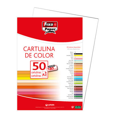Cartulina Fixo A3 180g blanco (pack 50)