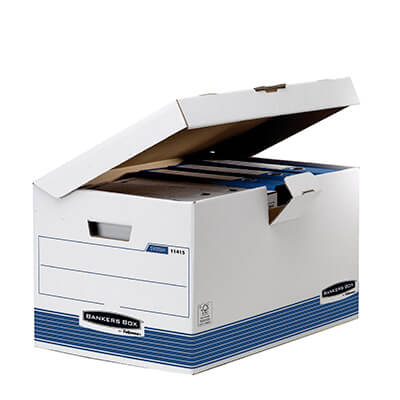 Maxi contenedor de archivos con tapa fija azul