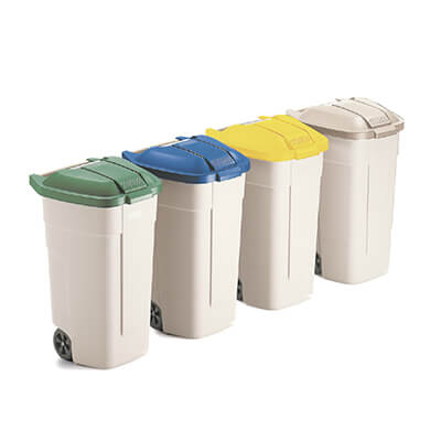 Contenidor reciclatge tapa beig orgànic 100l