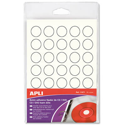 Paquete 35 botones adhesivos para cd/dvd