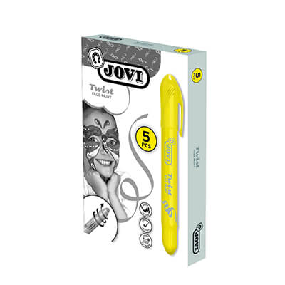 Pack5 Barra maquillaje Jovi twist make up amarillo