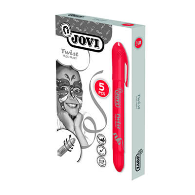 Pack 5 Barra maquillaje Jovi twist make up rojo