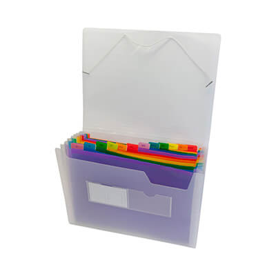 Acordeón DUNE transparente con 13 departamentos