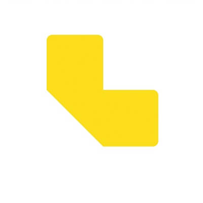 Símbolo "L" amarillo adh para marcaje suelos (10u)