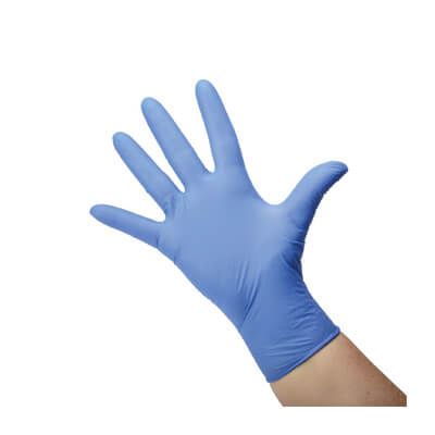 Caixa 100 guants nitril color blau talla L