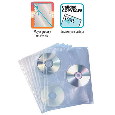 Paquet 10 fundes A4 multitrepant PP 3 CDs