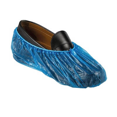Cubrezapatos plástico azul desechable (100u)