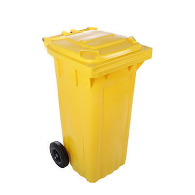 Contenedor residuos con ruedas amarillo 120 litros