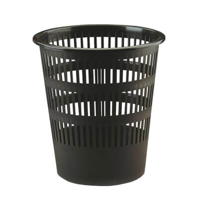 Papelera de rejilla 12 litros negra