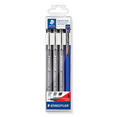 Pack 3 Staedtler pigment liner 308