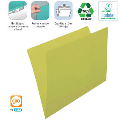Subcarpeta A4 groc intens 230g (pack 50)