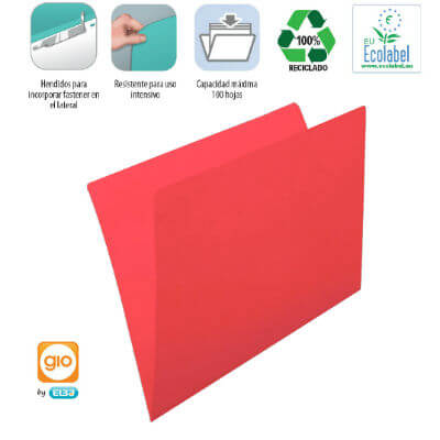 Subcarpeta A4 vermella 230g (pack 50)