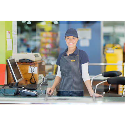 Mampara protección ventana metacrilato 100x67cm