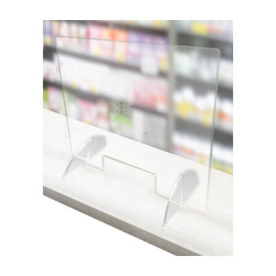 Mampara protección metacrilato mostra. 90x67,5x0,5