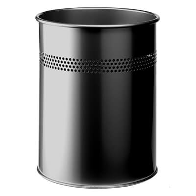 Papelera metálica negra 31,5x26