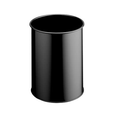 Paperera metàl·lica negre llisa