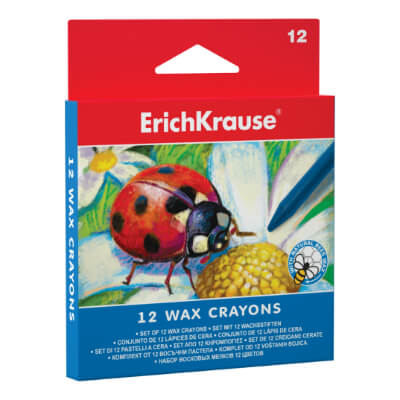 Caja 12 crayones cera colores surtidos