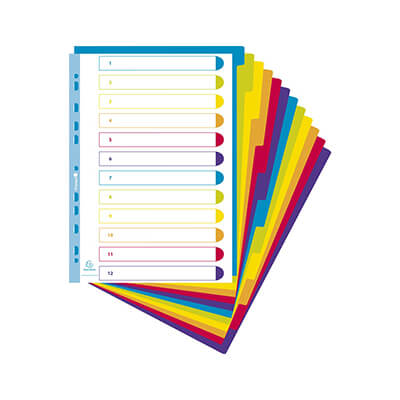 Joc 12 separadors PP A4+ Exacompra