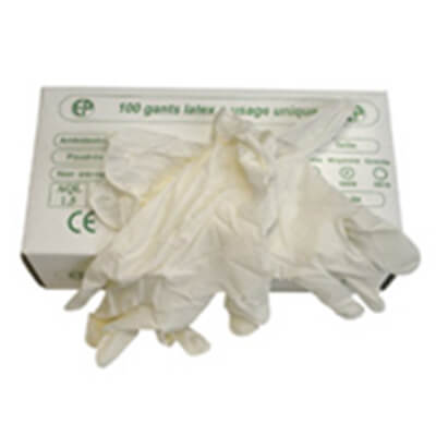 Caixa 100 guants de làtex d'un sol ús T-L