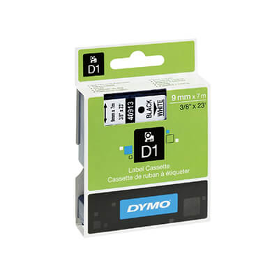 Cinta Dymo D1 9 mm negro/blanco
