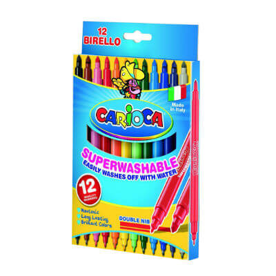 Caixa 12 retoladors doble punta Carioca Birello