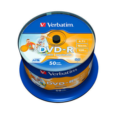 Bobina 50 DVD-r Verbatim printable imprimable 16x