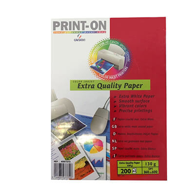 Paquete extra quality paper A4 130g 200 hojas