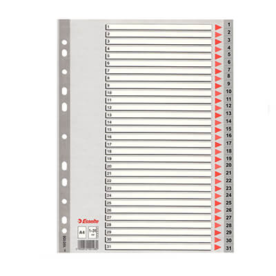 Índice 1-31 tamaño A4 11 taladros