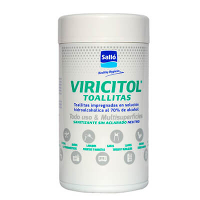 Pot de 80 tovalloletes Viricitol hidroalcohòliques