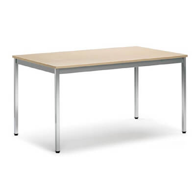 Mesa CADÍ con estructura plata sobre haya 120x60