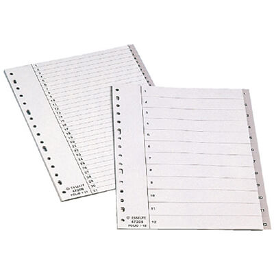 Índice plástico 1-31 tamaño Folio 16 taladros