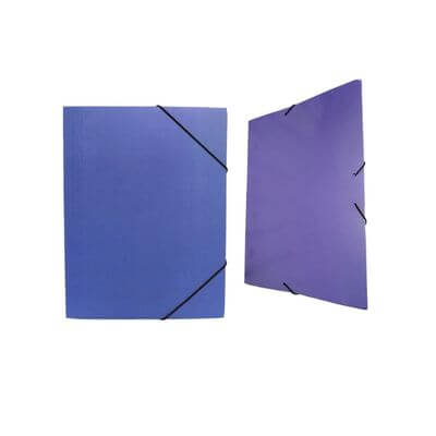 Carpeta cuero azul goma + bolsa Karman