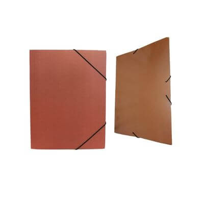 Carpeta cuero marrón goma + bolsa Karman