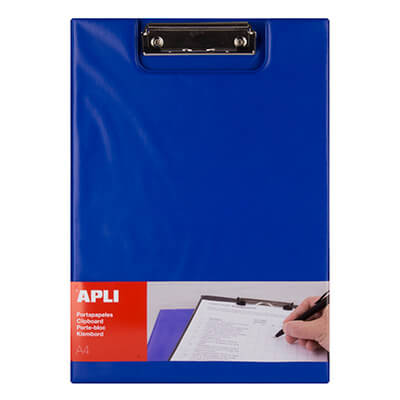 Portabloc amb pinça i tapa Apli blau