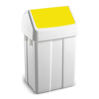 Papelera 50 litros tapa basculante amarilla