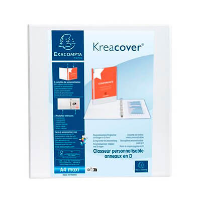 Carpeta canguro A4 Exacompta 2 anillas 60mm blanco