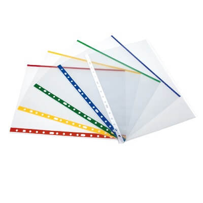 Fundas PP con indicador de color Folio azul