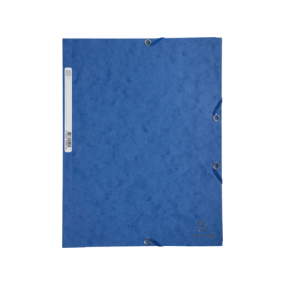 Carpeta amb gomes i 3 solapes cartolina blava