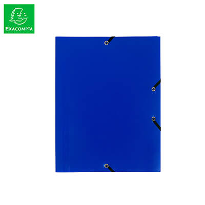 Carpeta con gomas A4 3 solapas PP azul