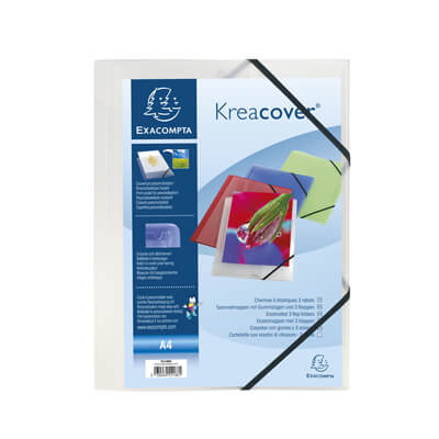 Carpeta con gomas A4 3 solapas PP blanco