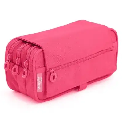 Estuche portatodo triple OfficeBox fucsia