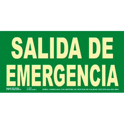 Señal PVC "Salida de Emergencia" Homologada