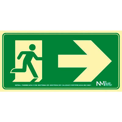 Señal PVC "Salida de Emergencia Derecha"