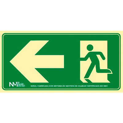 Señal PVC "Salida de Emergencia Izquierda"