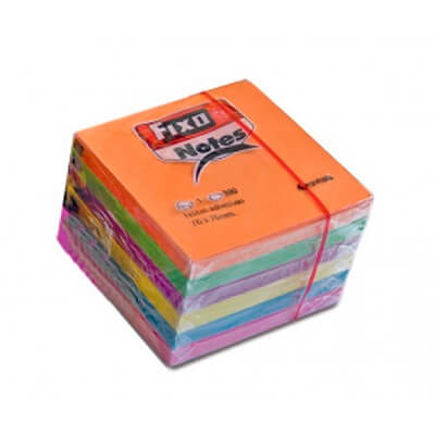 Pack 6 block 100 notes adhesives Fixo 76x76 neó