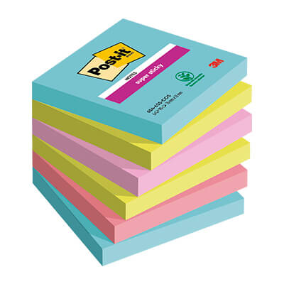 6 blocs POST-IT® Super Sticky Cosmic 76x76