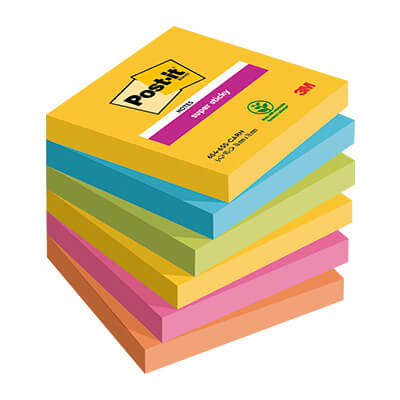 6 Blocs POST-IT® Super Sticky variats 76x76